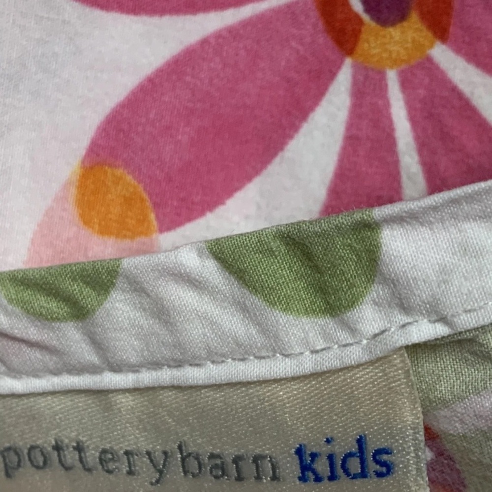 Pottery Barn multi colored Daisy 4 piece Twin sheet set and Duvet cover - Picture 2 of 5